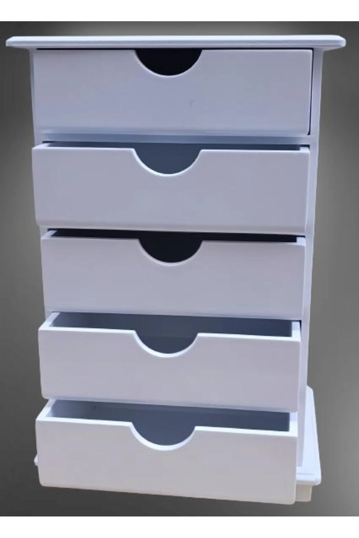 Hobi ERDL 90276 Dekoratif Takı Şifonyer Ahşap MDF Parlak Beyaz CNC MODEL El Yapı - Görsel 2