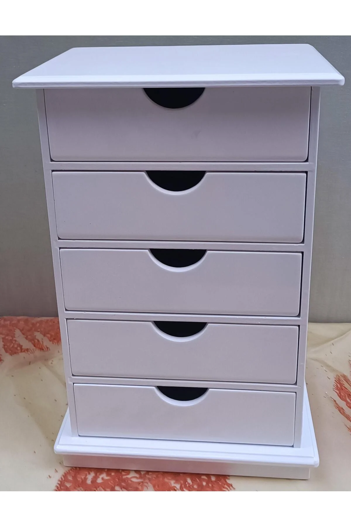 Hobi ERDL 90276 Dekoratif Takı Şifonyer Ahşap MDF Parlak Beyaz CNC MODEL El Yapı - Görsel 8