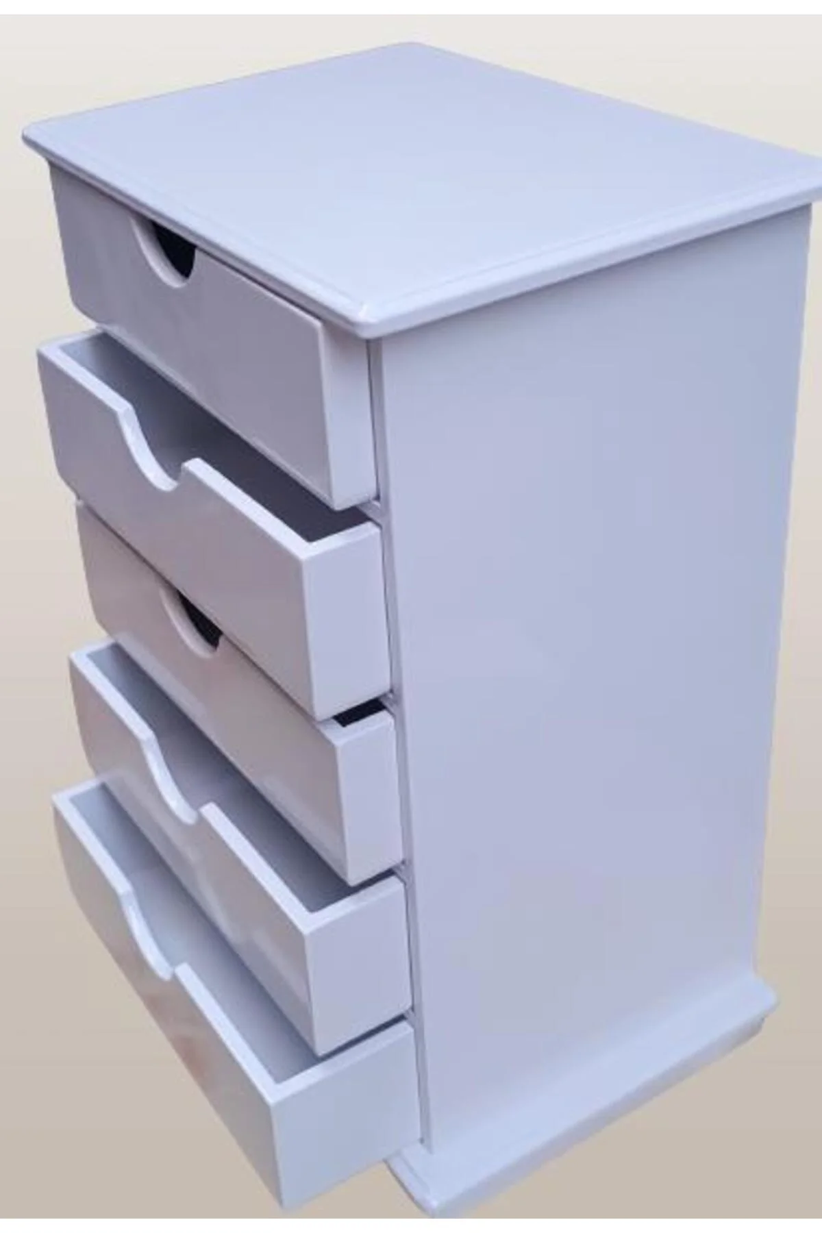 Hobi ERDL 90276 Dekoratif Takı Şifonyer Ahşap MDF Parlak Beyaz CNC MODEL El Yapı - Görsel 3