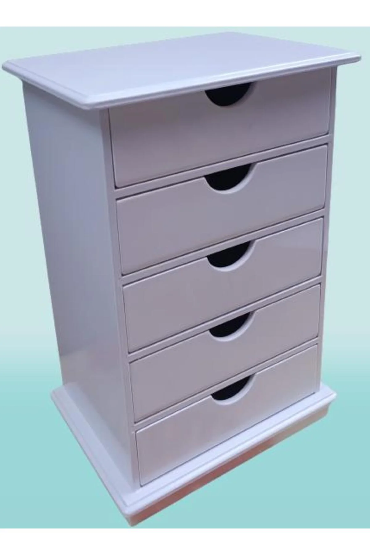 Hobi ERDL 90276 Dekoratif Takı Şifonyer Ahşap MDF Parlak Beyaz CNC MODEL El Yapı - Görsel 7