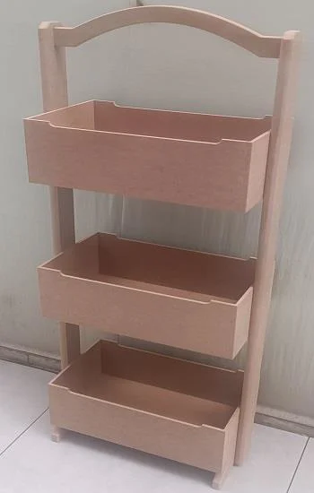 Hobi ERDL 90304 Raf Terek 3 LÜ Geniş İç Hacimli CNC Kesim Ahşap M