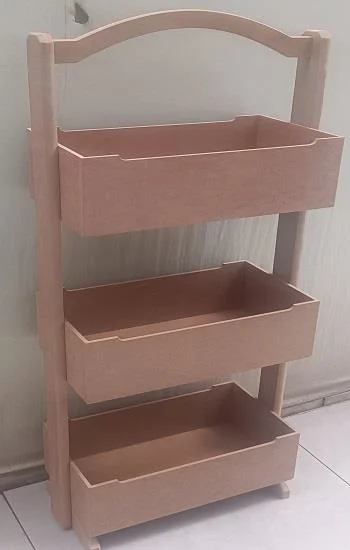 Hobi ERDL 90304 Raf Terek 3 LÜ Geniş İç Hacimli CNC Kesim Ahşap M