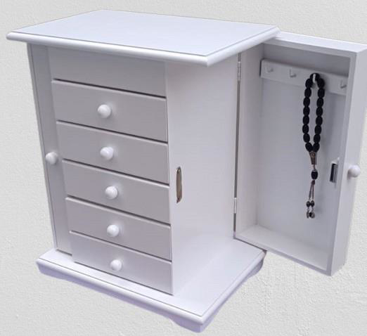 Hobi ERDL 90372 Takı Makyaj Şifonyer 7 Çekmmeceli Modüllü Parlak 