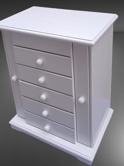 Hobi ERDL 90372 Takı Makyaj Şifonyer 7 Çekmmeceli Modüllü Parlak 