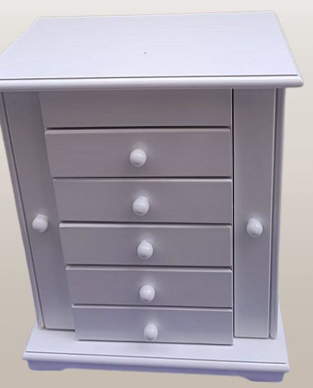 Hobi ERDL 90372 Takı Makyaj Şifonyer 7 Çekmmeceli Modüllü Parlak 