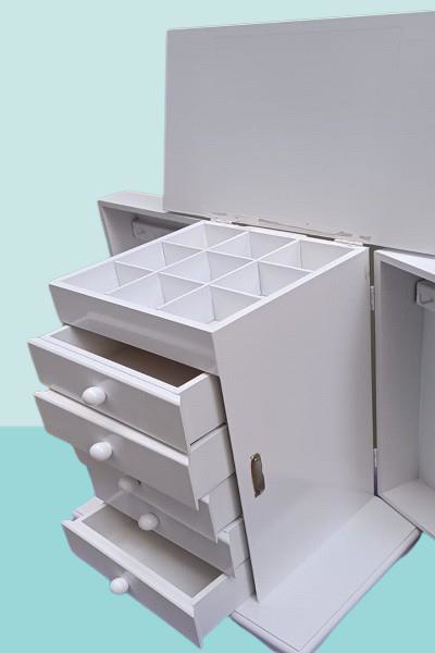 Hobi ERDL 90372 Takı Makyaj Şifonyer 7 Çekmmeceli Modüllü Parlak 