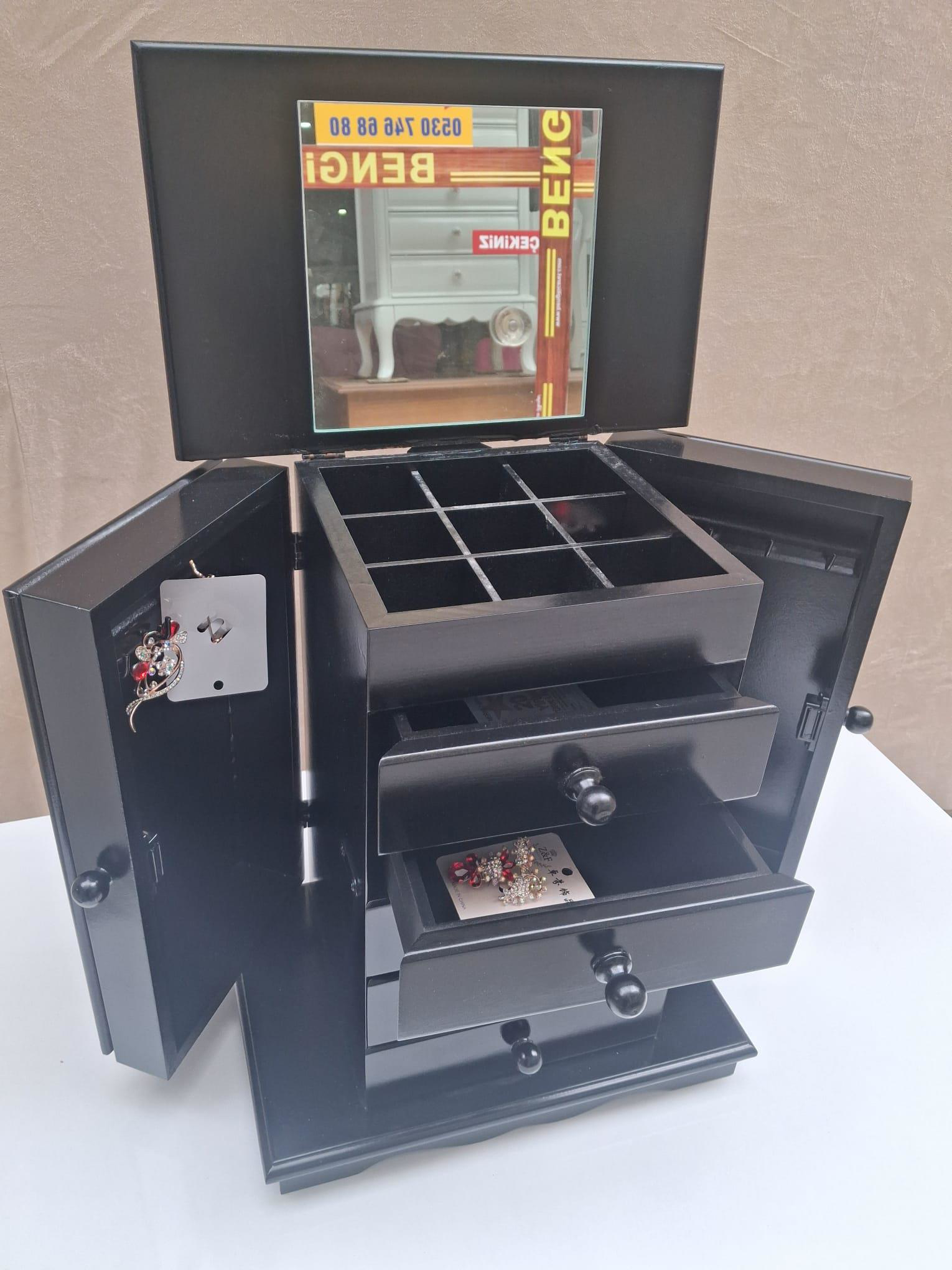 Hobi ERDL 90593 Takı Makyaj Şifonyer 7 Çekmmeceli Modüllü Parlak 