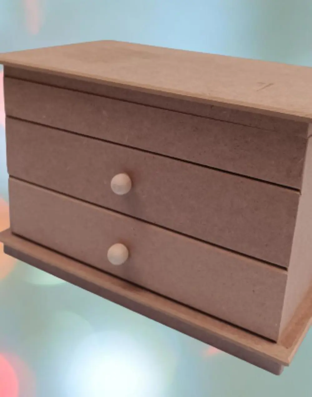 Hobi ERDL Dekoratif 90073 Model Makyaj Kutusu 2 Çekmece Ahşap MDF
