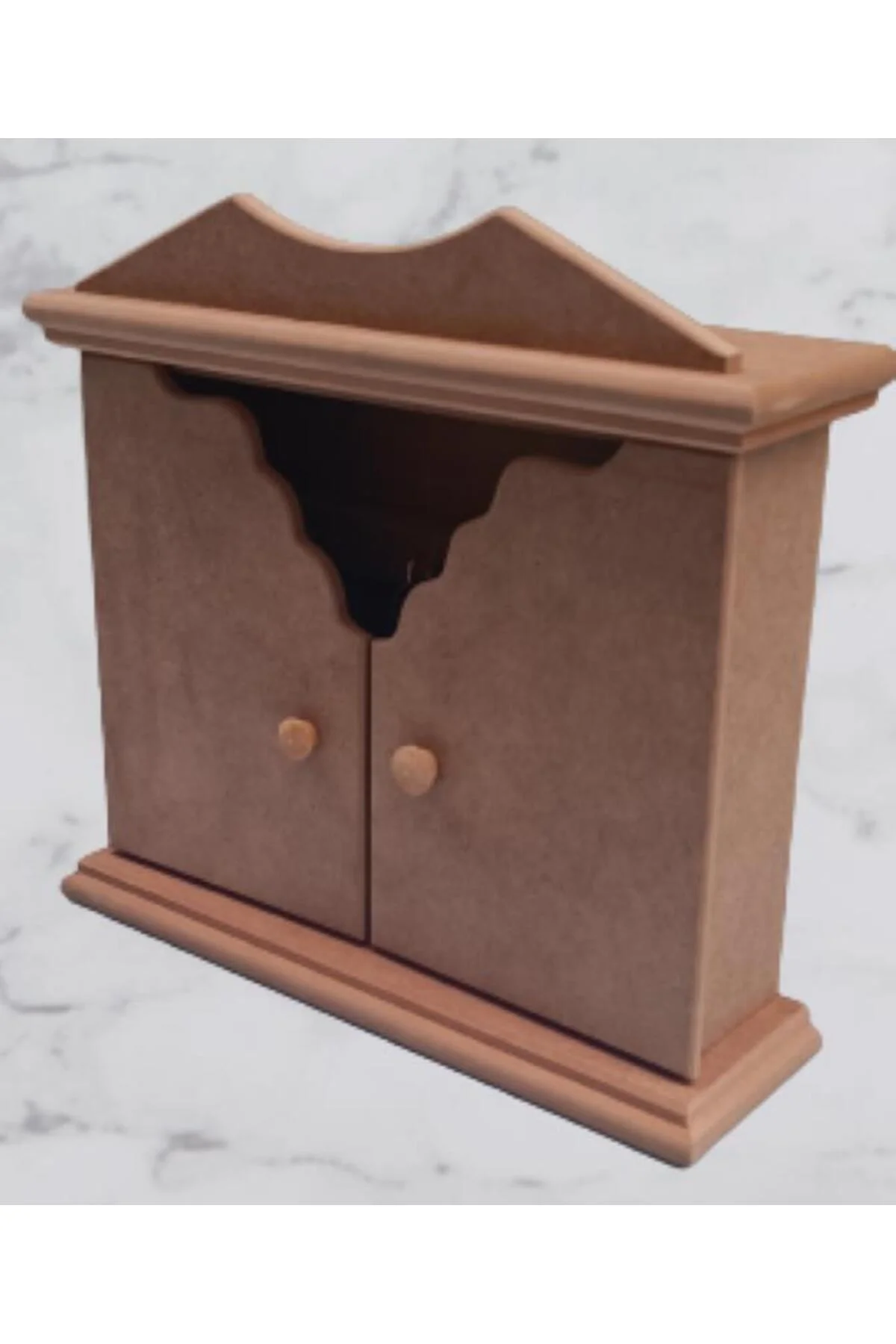 Hobi ERDL Dekoratif 90071 Anahtarlık Kutu Yarım kapak Model Ahşap MDF HAM El yapı - Görsel 8