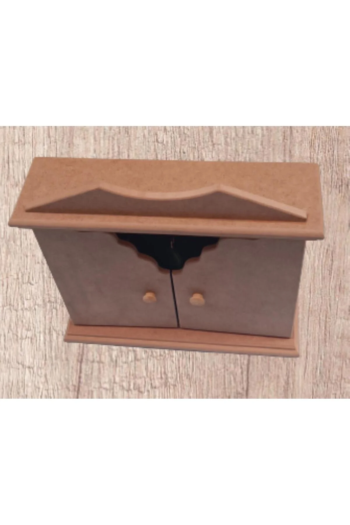 Hobi ERDL Dekoratif 90071 Anahtarlık Kutu Yarım kapak Model Ahşap MDF HAM El yapı - Görsel 6