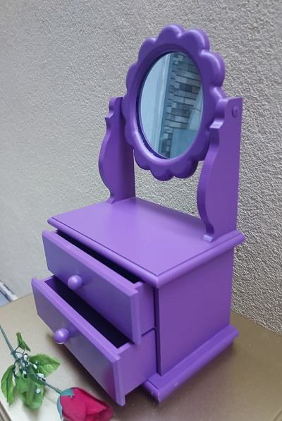 Hobi ERDL MODEL 90527 Papatya 2 Çekmeceli Aynalı Makyaj Kutusu MO