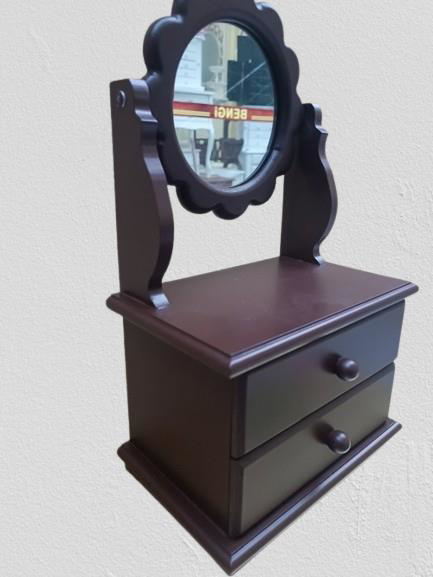 Hobi ERDL MODEL 90526 Papatya 2 Çekmeceli Aynalı Makyaj Kutusu El