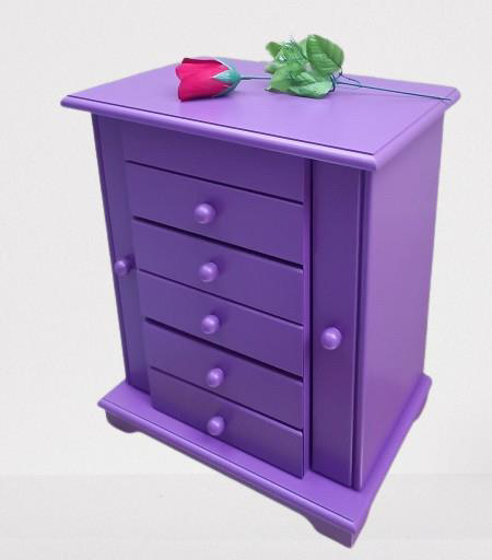 Hobi ERDL MODEL90524 7Çekmece Aynalı Makyaj Şifonyer Kutu MOR Ren