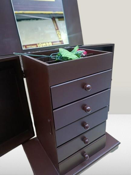 Hobi ERDL MODEL90525 7Çekmeceli Takı Şifonyer Kutu Aynalı Ceviz R