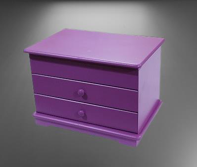 Hobi ERDL Takı Makyaj Şifonyer 90410 2Çekmc Ayna Parlak MOR Ahşap