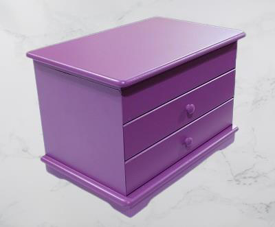 Hobi ERDL Takı Makyaj Şifonyer 90410 2Çekmc Ayna Parlak MOR Ahşap