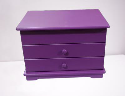 Hobi ERDL Takı Makyaj Şifonyer 90410 2Çekmc Ayna Parlak MOR Ahşap