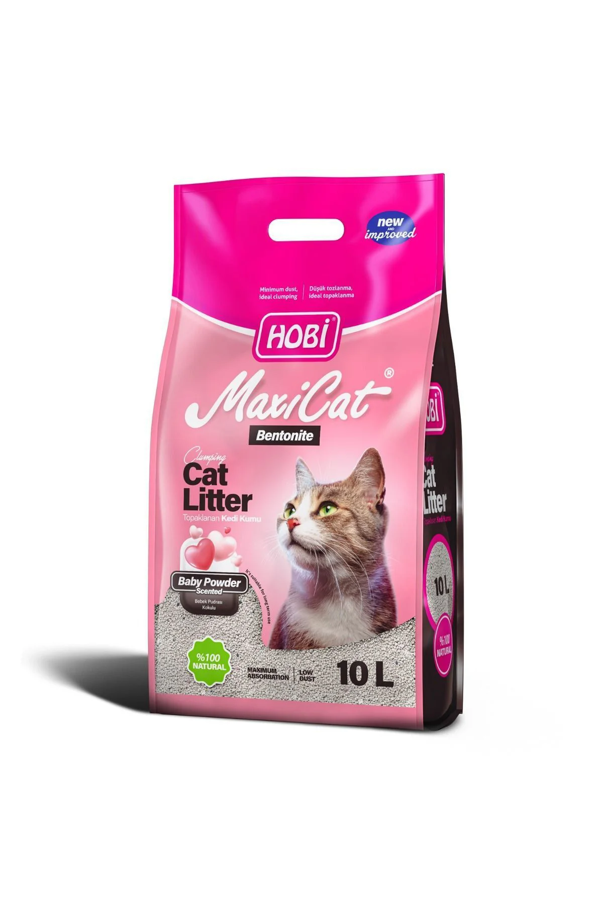 Hobi Maxicat Bebek Pudralı Bentonit Kedi Kumu 10 Litre