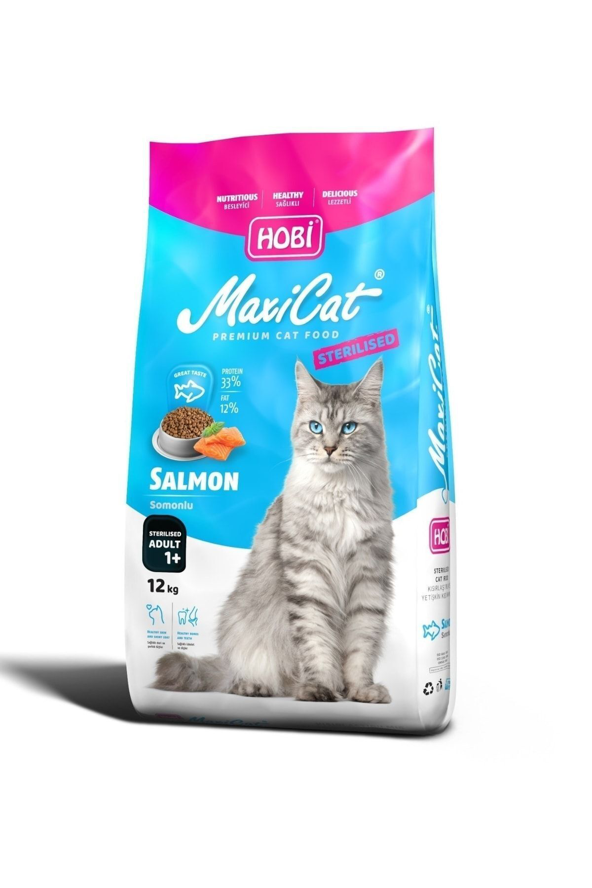 Hobi Hobi Maxicat Somonlu Kısır Kedi Maması 12 Kg