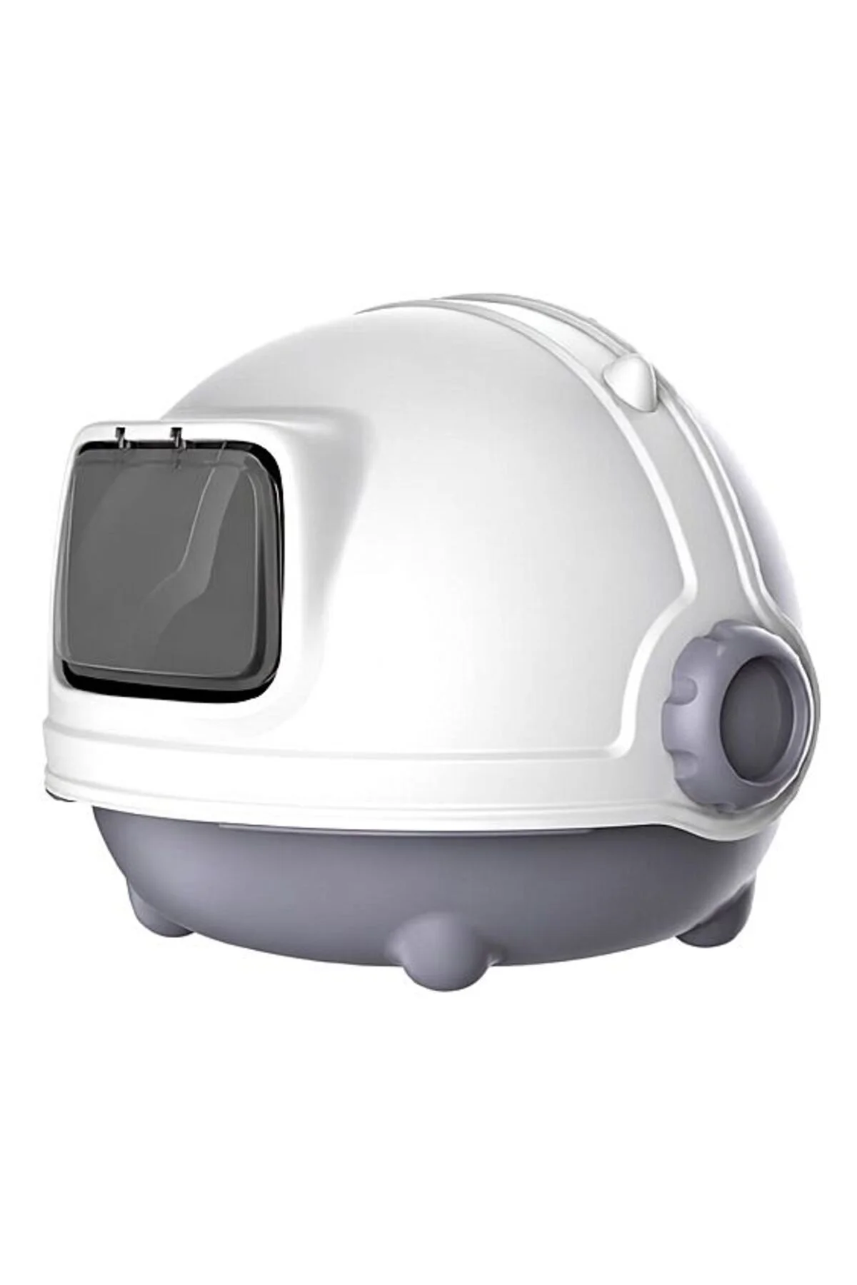 Hobi MSP-109 Premium Kapalı Kedi Tuvaleti | Modern Küre Tasarım ve Şeffaf Kapak