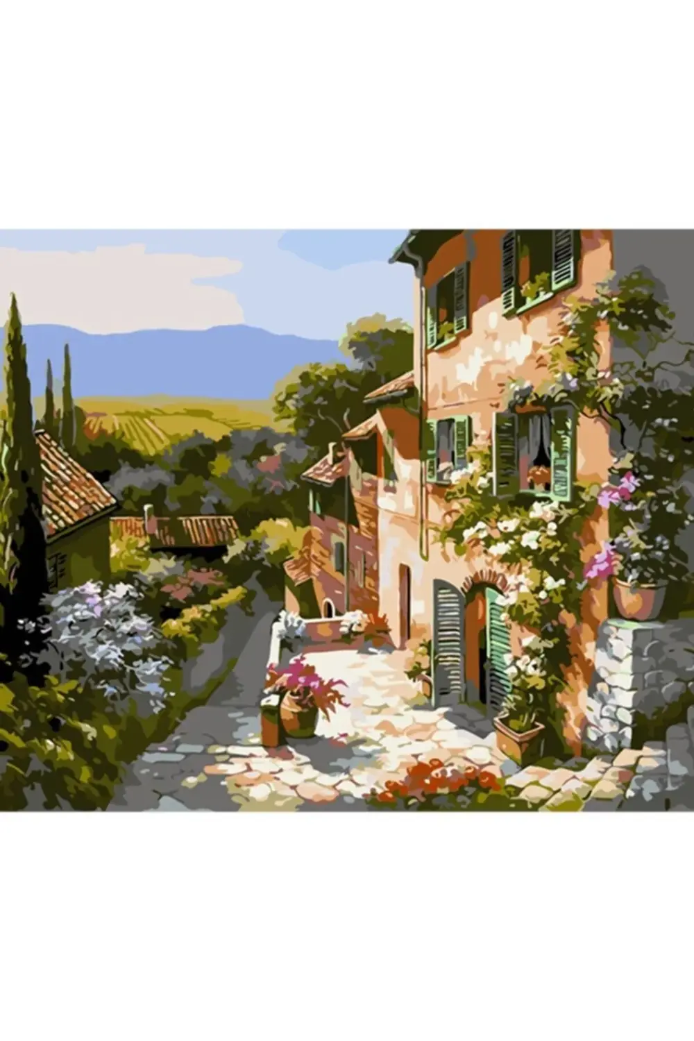 Hobi Sayılarla Boyama Tablo Seti Taş Sokaklı Kasaba 50x65 Cm Kasn