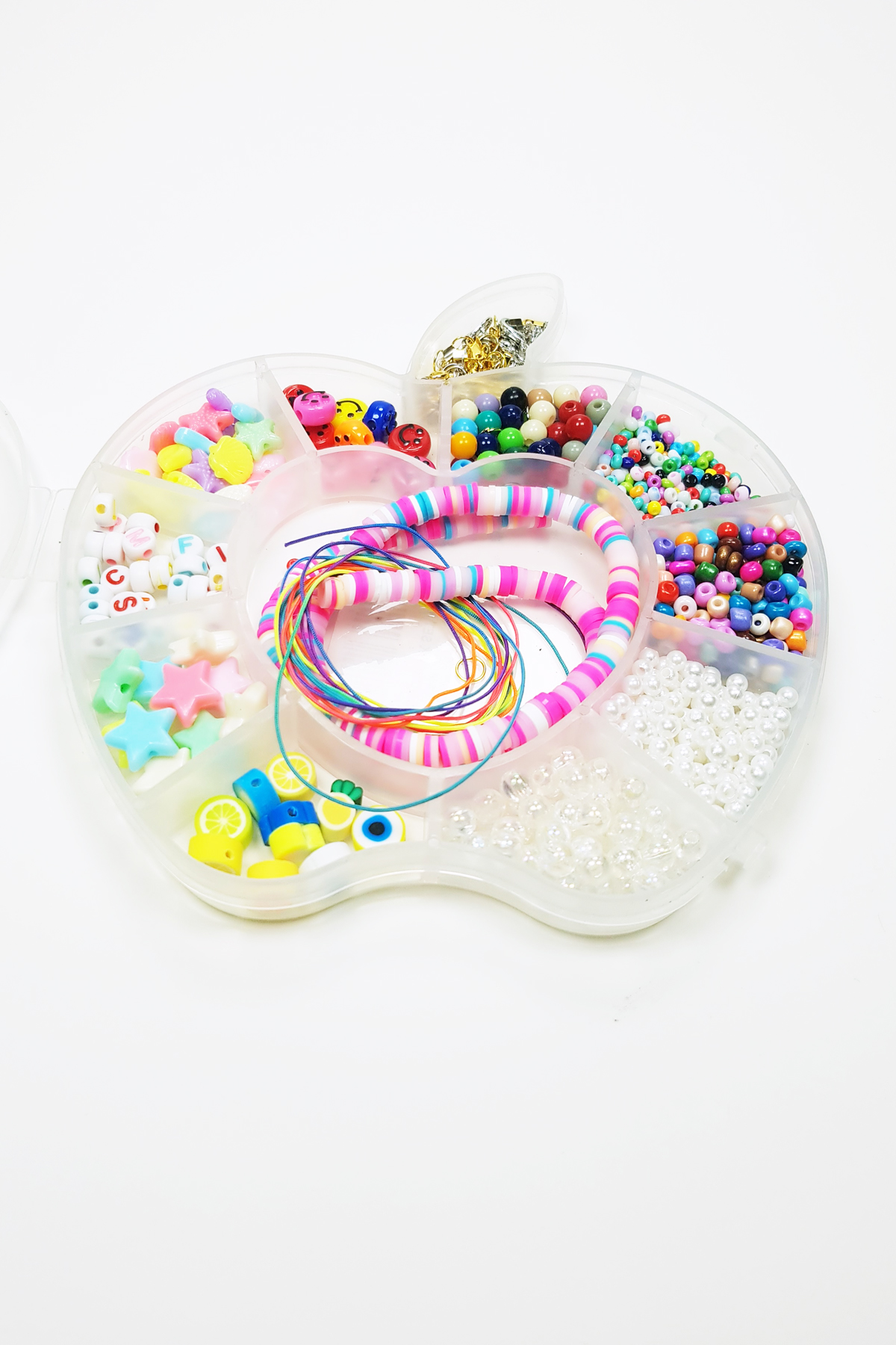 Just Cheap Store Hobi Takı Tasarım Seti Boncuk Harf Gülen Surat Temalı Klipsli Ful