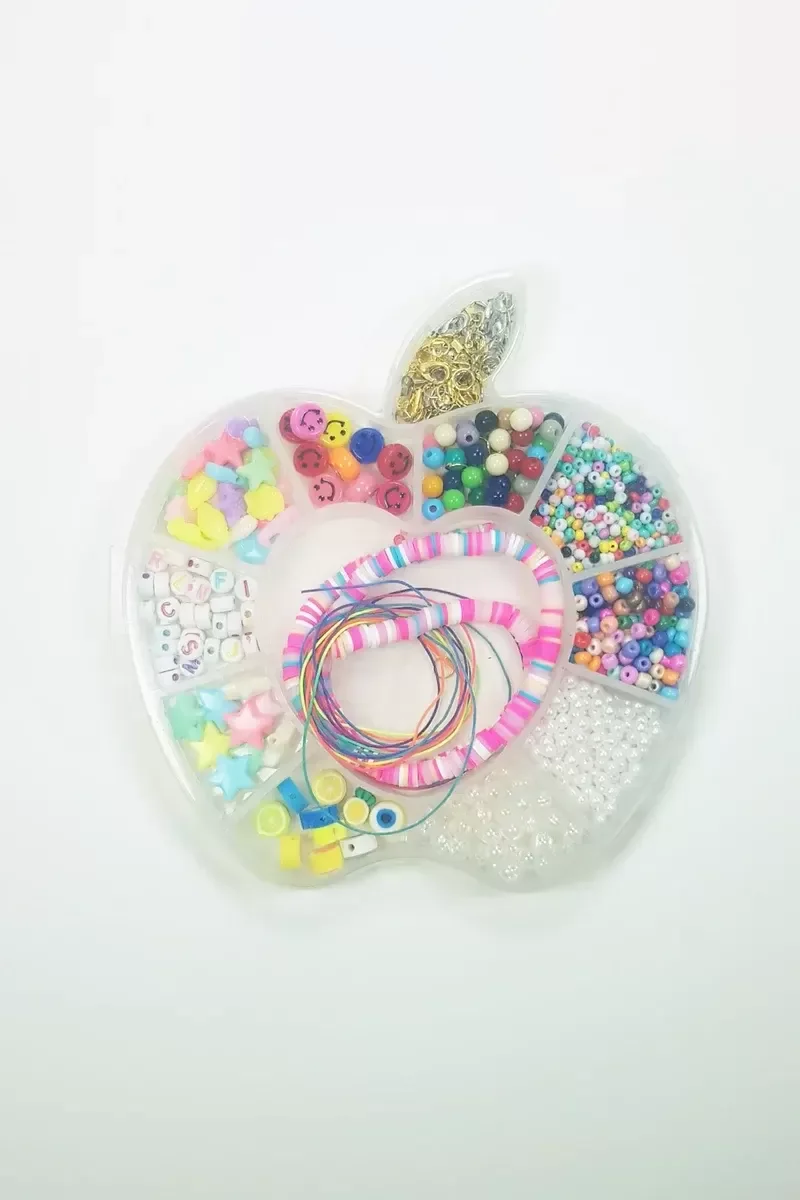 Hobi Takı Tasarım Seti Boncuk Harf Gülen Surat Temalı Klipsli Ful