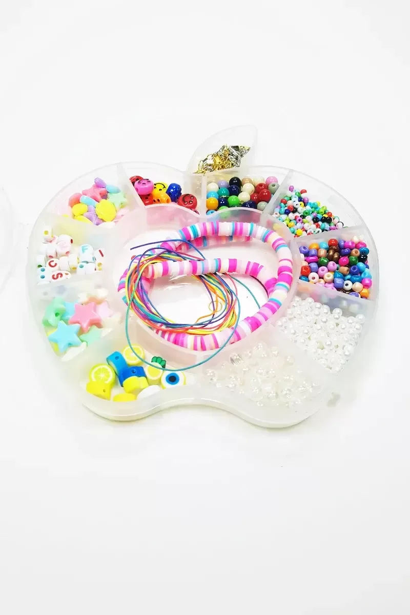 Hobi Takı Tasarım Seti Boncuk Harf Gülen Surat Temalı Klipsli Ful