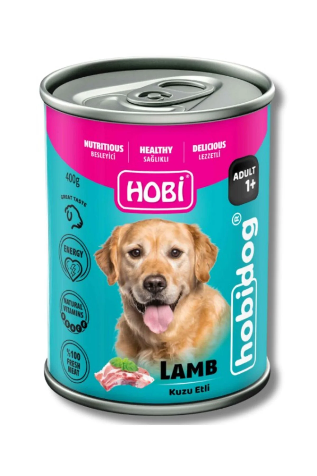Hobidog Kuzu Etli Yetişkin Köpek Konservesi 400 Gr x 6 Adet | Tam