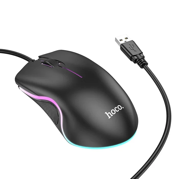 HOCO GM19 RGB LED Işıklı Gamer Oyuncu Kablolu Optik Mouse-1852