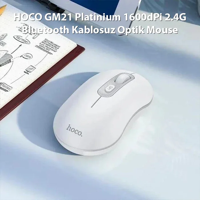 HOCO GM21 Platinium 1600dPi 2.4G Bluetooth Kablosuz Optik Mouse-1 HOCO GM21 Platinium 1600dPi 2.4G Bluetooth Kablosuz Optik Mouse-1