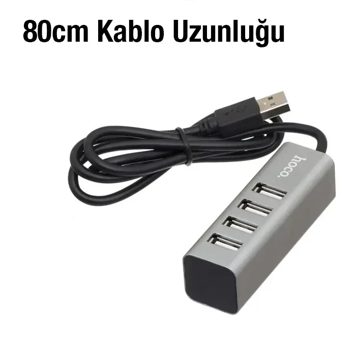 HOCO HB1 80cm Kablolu 4 Portlu USB Çoğaltıcı HUB Adaptör-1852