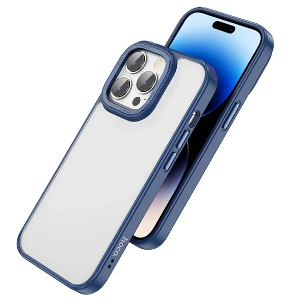 Hoco iPhone 14 Pro Golden Shield Frosted Silikon Telefon Kılıfı-1852