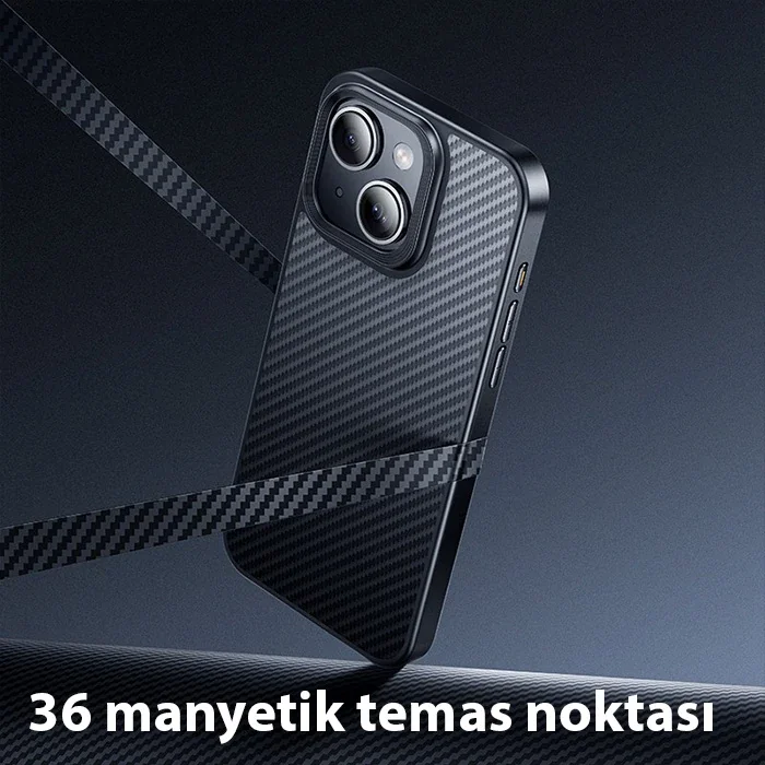 Hoco iPhone 15 Plus AS7 Kevlar Kılıf Manyetik Magsafeli Telefon Kılıfı-1852