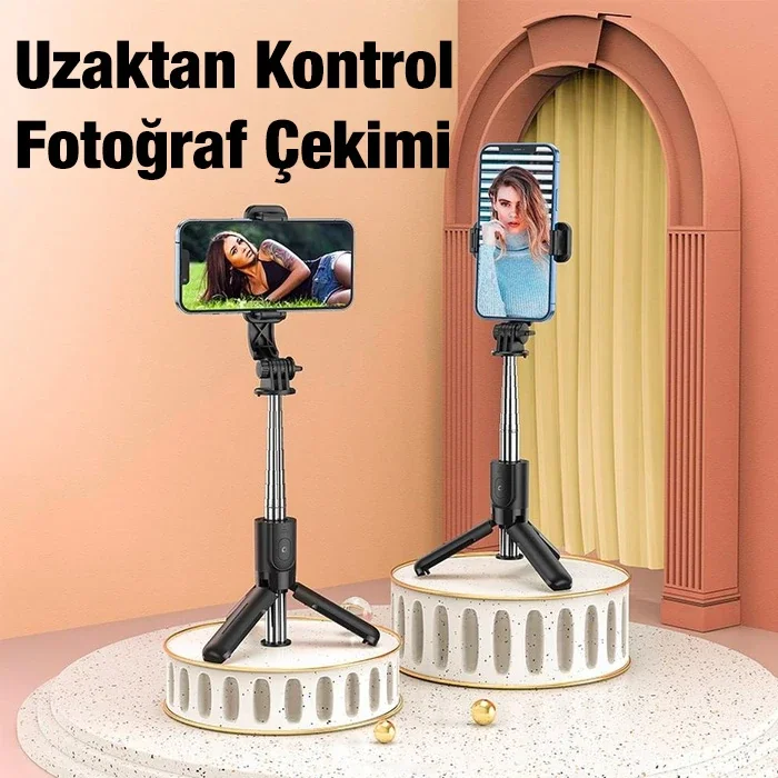 HOCO K17 Bluetooth Uzaktan Kontrol Selfie Çubuğu Tripod Mini Canlı Yayın Standı-1852