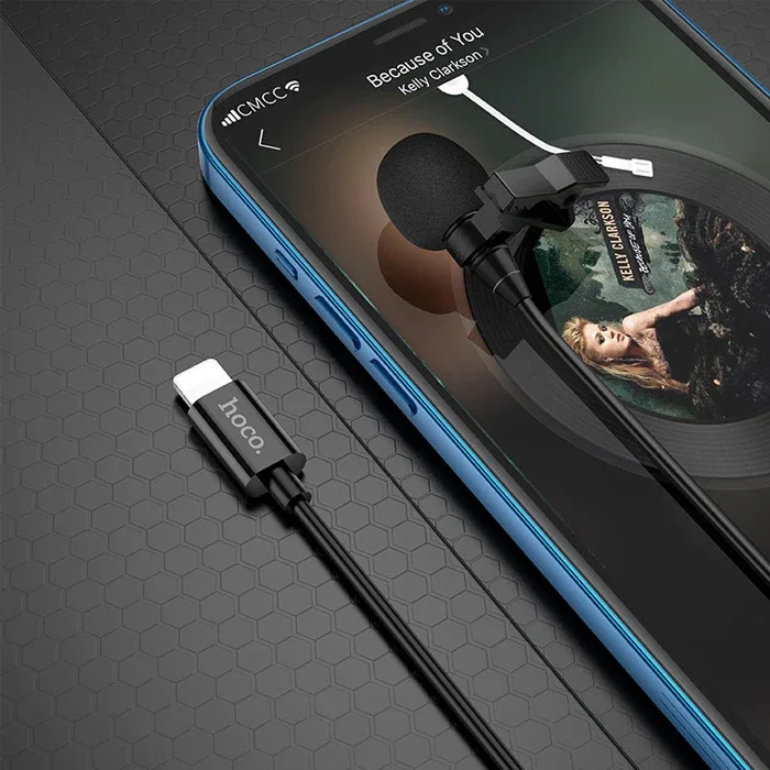 HOCO L14 iPhone Lightning Kablolu Profesyonel Yayıncı Yaka Mikrofonu 2mt-1852