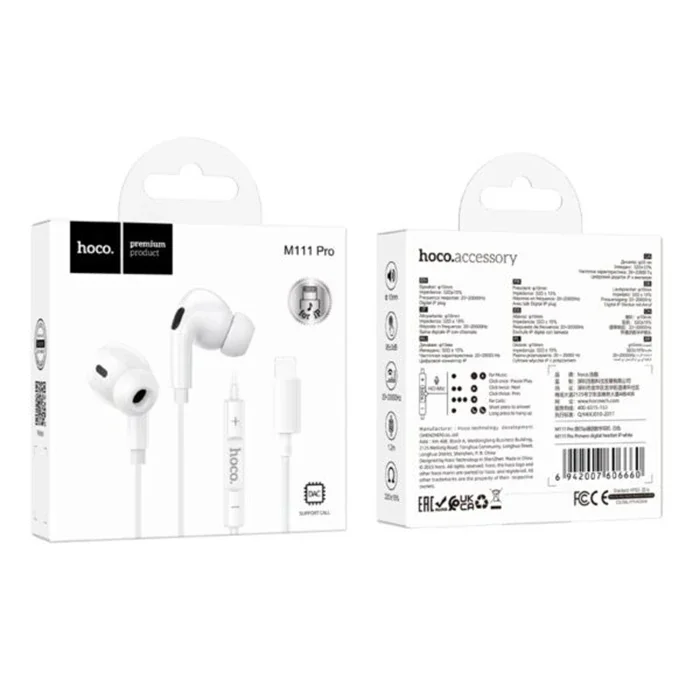 HOCO M111 Pro Primero Lightning Kulakiçi Mikrofonlu Kablolu Kulaklık-1852