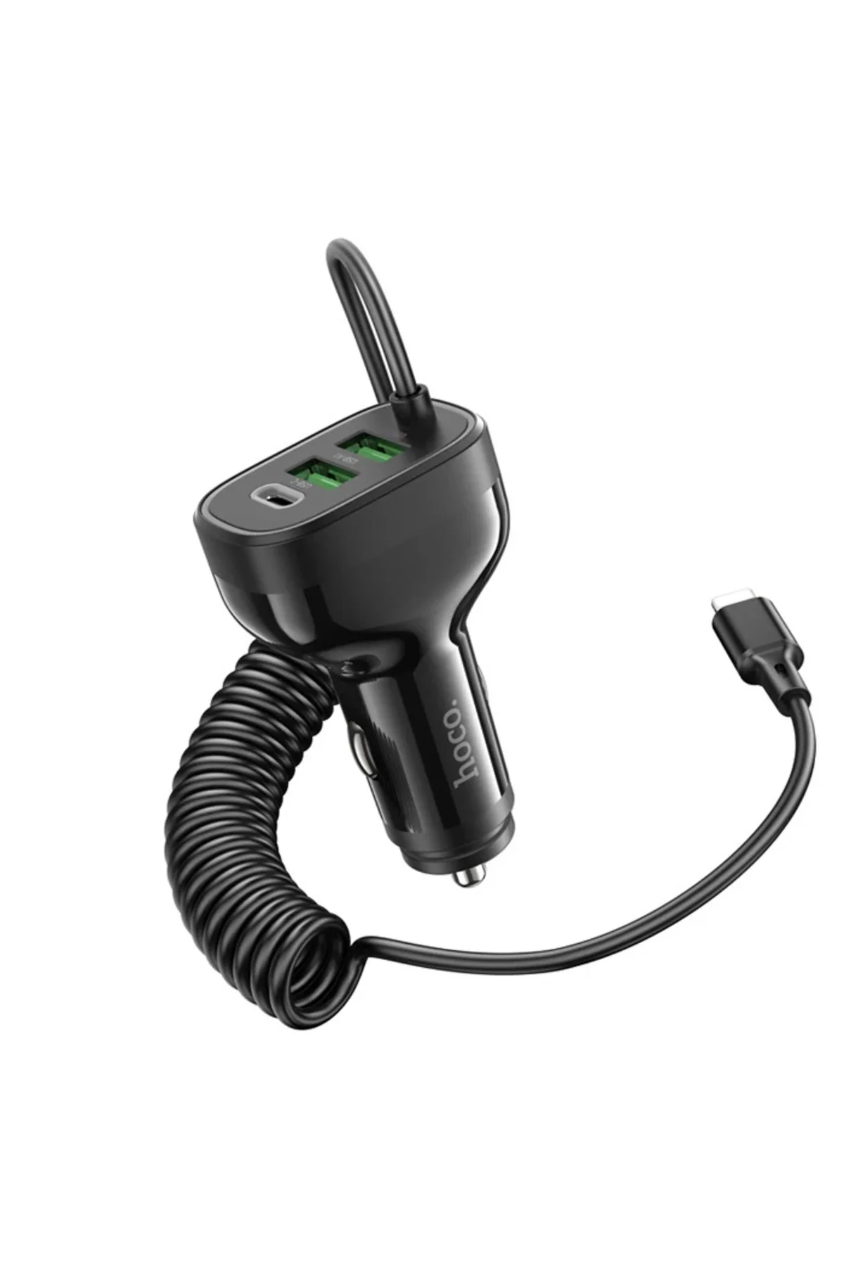 Hoco Nz11A 30W 2 Usb+ Type-C Girişli Iphone Kablolu Araç Çakmaklı
