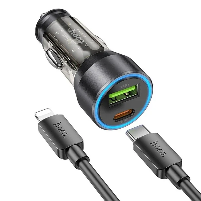 HOCO NZ12A Action PD43W USB + Type-C Araç Çakmaklık Hızlı Şarj Aleti + Type-C to iPhone Lightning Ka-1852 HOCO NZ12A Action PD43W USB + Type-C Araç Çakmaklık Hızlı Şarj Aleti + Type-C to iPhone Lightning Ka-1852