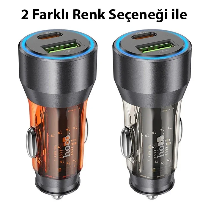 HOCO NZ12A Action PD43W USB + Type-C Hızlı Şarj Araç Çakmaklı Şarj Aleti-1852 HOCO NZ12A Action PD43W USB + Type-C Hızlı Şarj Araç Çakmaklı Şarj Aleti-1852