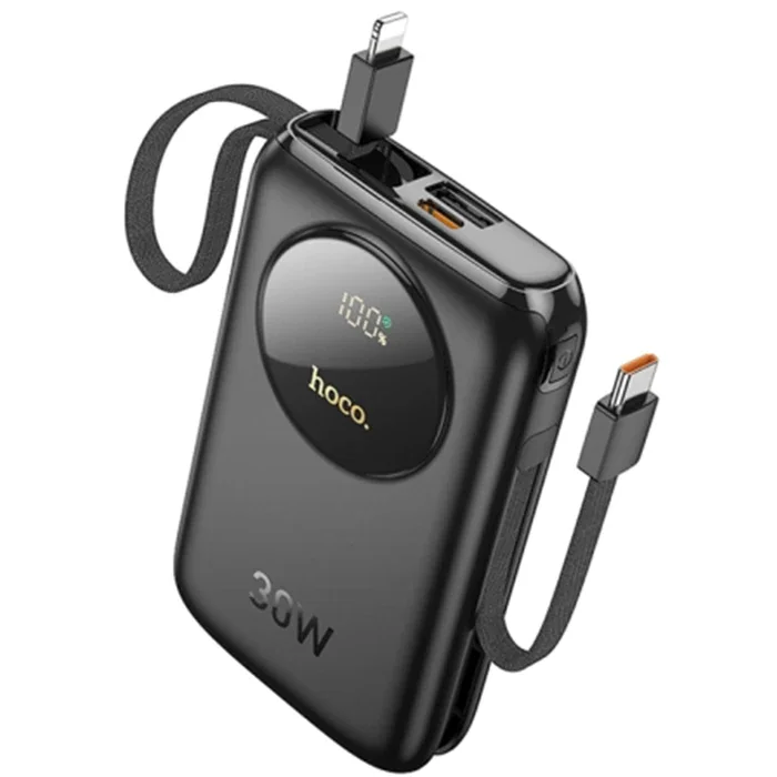 HOCO Q19 Lucky 10000mAh 30W Dijital Göstergeli Kablolu Powerbank-1852