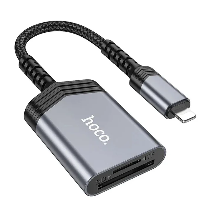 Hoco UA25 2-in-1 İPhone Lightning Kart Okuyucu-1852 Hoco UA25 2-in-1 İPhone Lightning Kart Okuyucu-1852