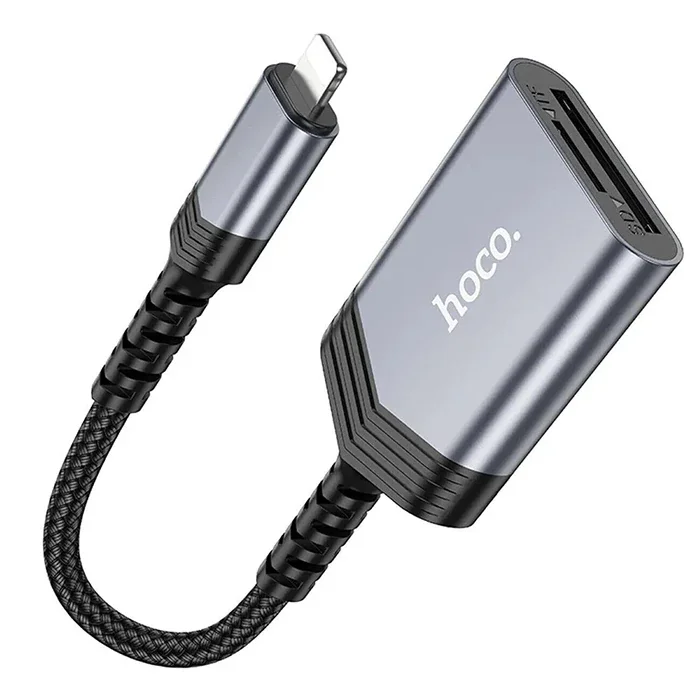 Hoco UA25 2-in-1 İPhone Lightning Kart Okuyucu-1852 Hoco UA25 2-in-1 İPhone Lightning Kart Okuyucu-1852