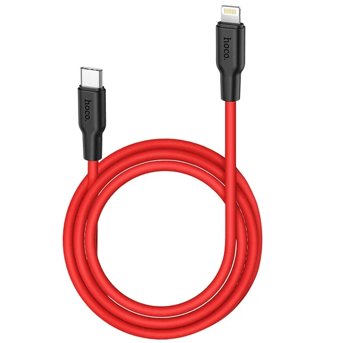 HOCO X21 Plus 20W PD Silikon Hızlı Şarj Kablosu iPhone Lightning - 1m