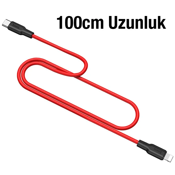 HOCO X21 Plus 20W PD Silikon Hızlı Şarj Kablosu iPhone Lightning - 1m