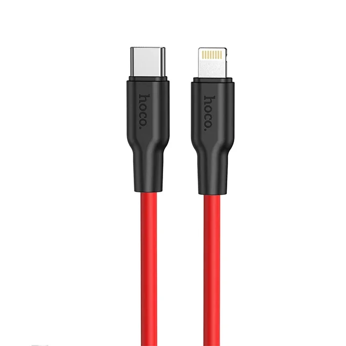 HOCO X21 Plus 20W PD Silikon Hızlı Şarj Kablosu iPhone Lightning - 1m