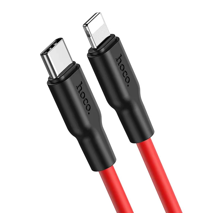 HOCO X21 Plus PD 20W Type-C to iPhone Lightning Silikon Hızlı Şarj ve Data Kablosu-1852