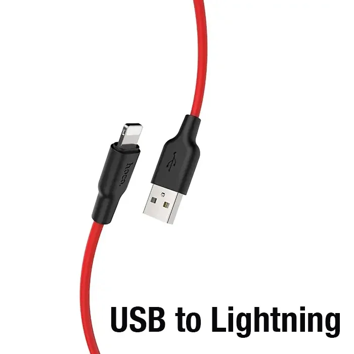 HOCO X21 Plus USB to iPhone Lightning Silikon Hızlı Şarj ve Data Kablosu-1852