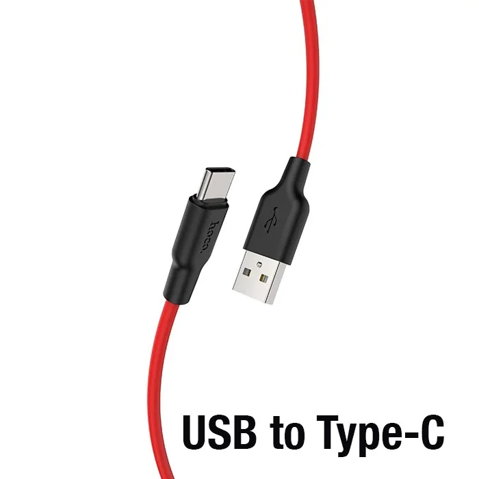 HOCO X21 Plus USB to Type-C 3A Silikon Hızlı Şarj ve Data Kablosu-1852