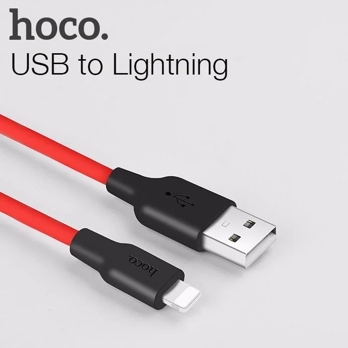 HOCO X21 USB to iPhone Lightning 2A Silikon Hızlı Şarj ve Data Kablosu-1852